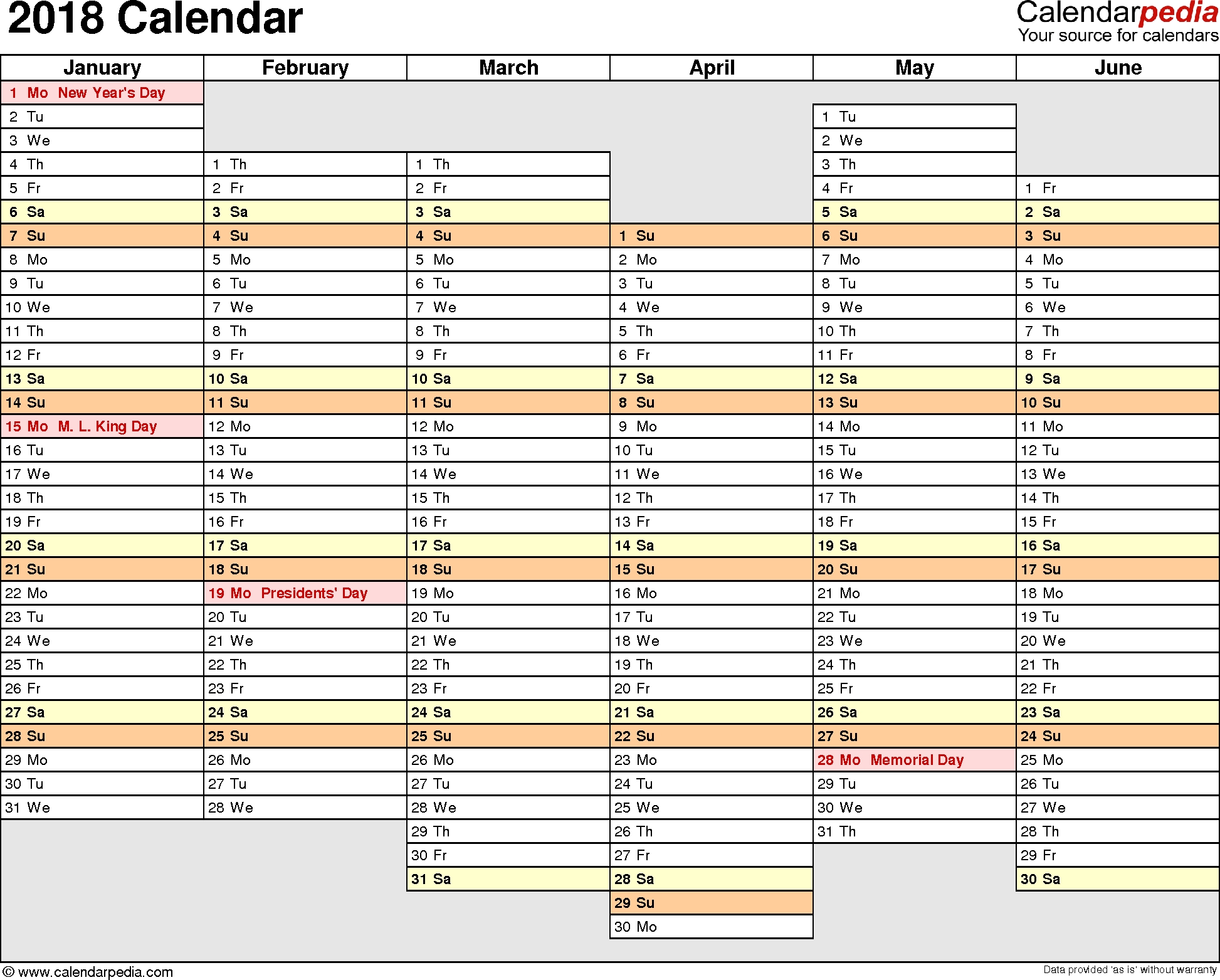 Printable Calendar 2018 Year Planner | Printable Calendar 2020