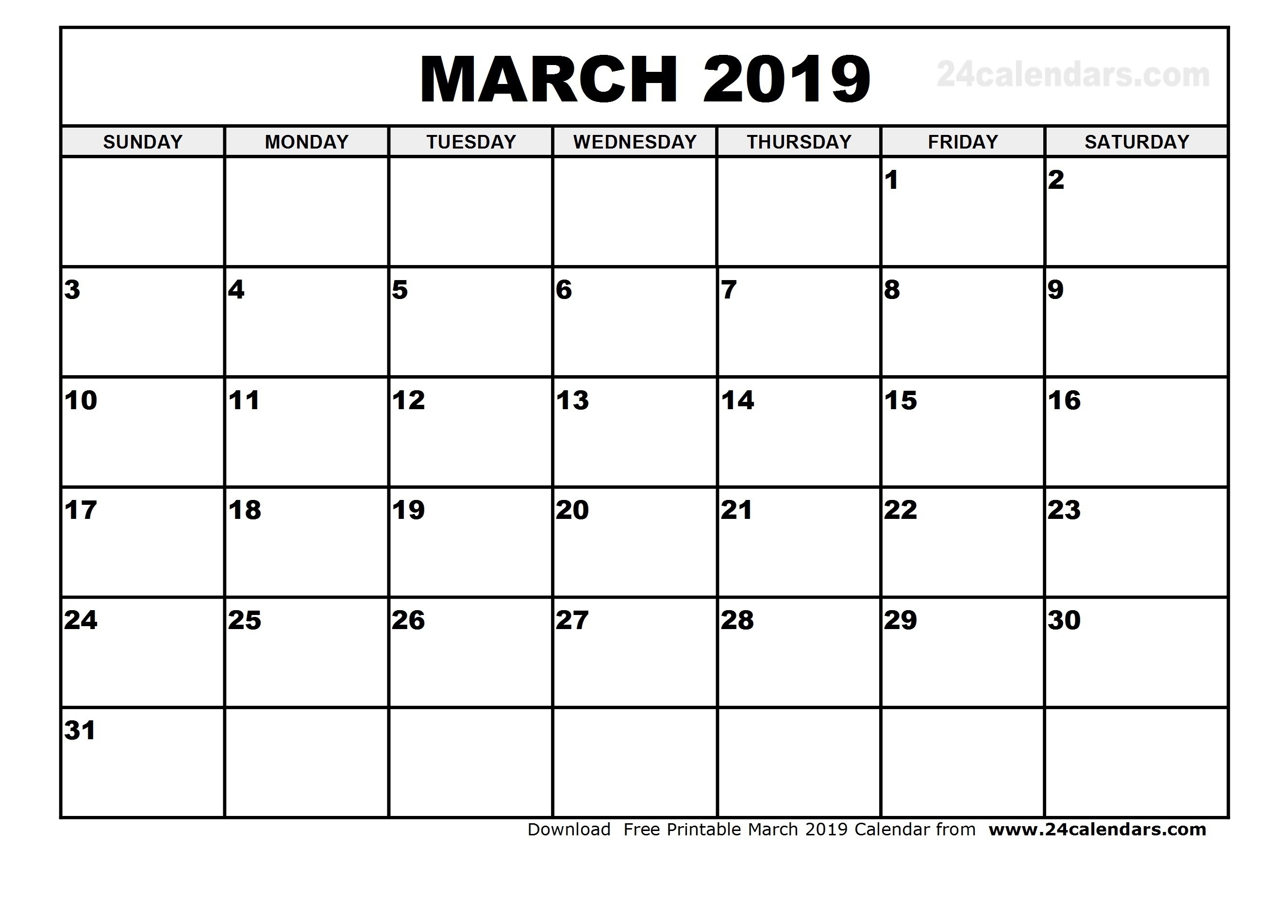 Printable Calendar 2019 March | Printable Calendar 2020
