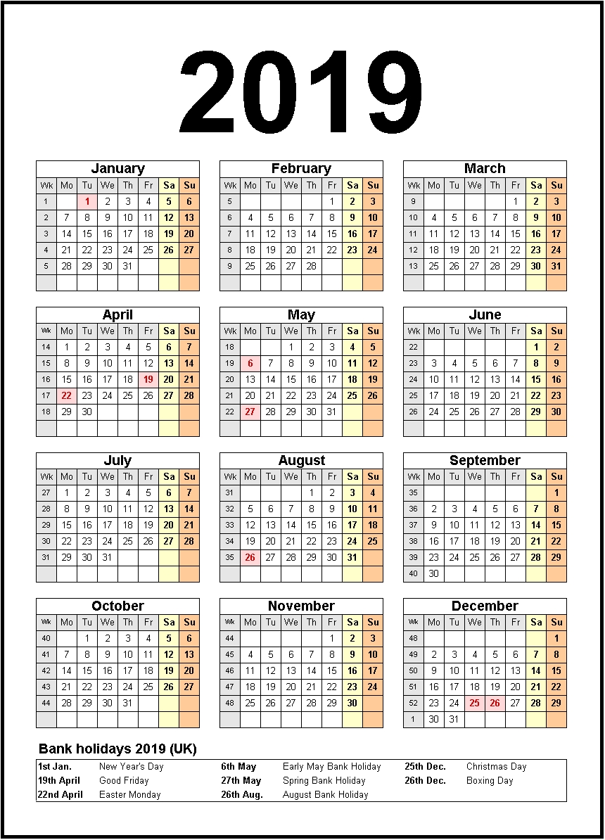 Printable Calendar 2019 United States Holidays | Calendar