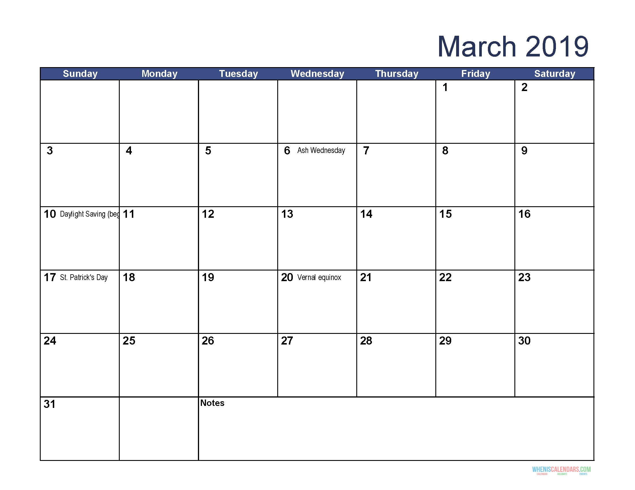 Printable Calendar For March 2019 Word | Monthly Calendar