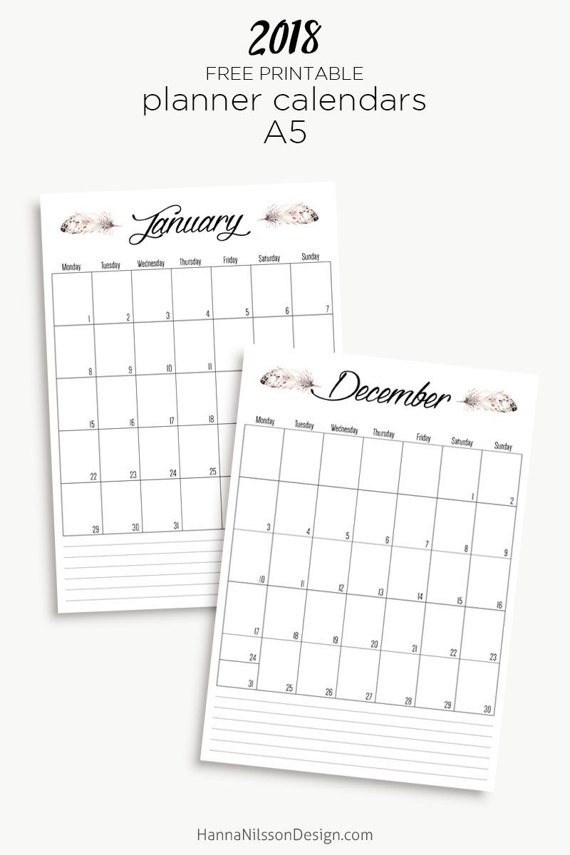 Printable Calendar Inserts 2018 | Printable Calendar 2020