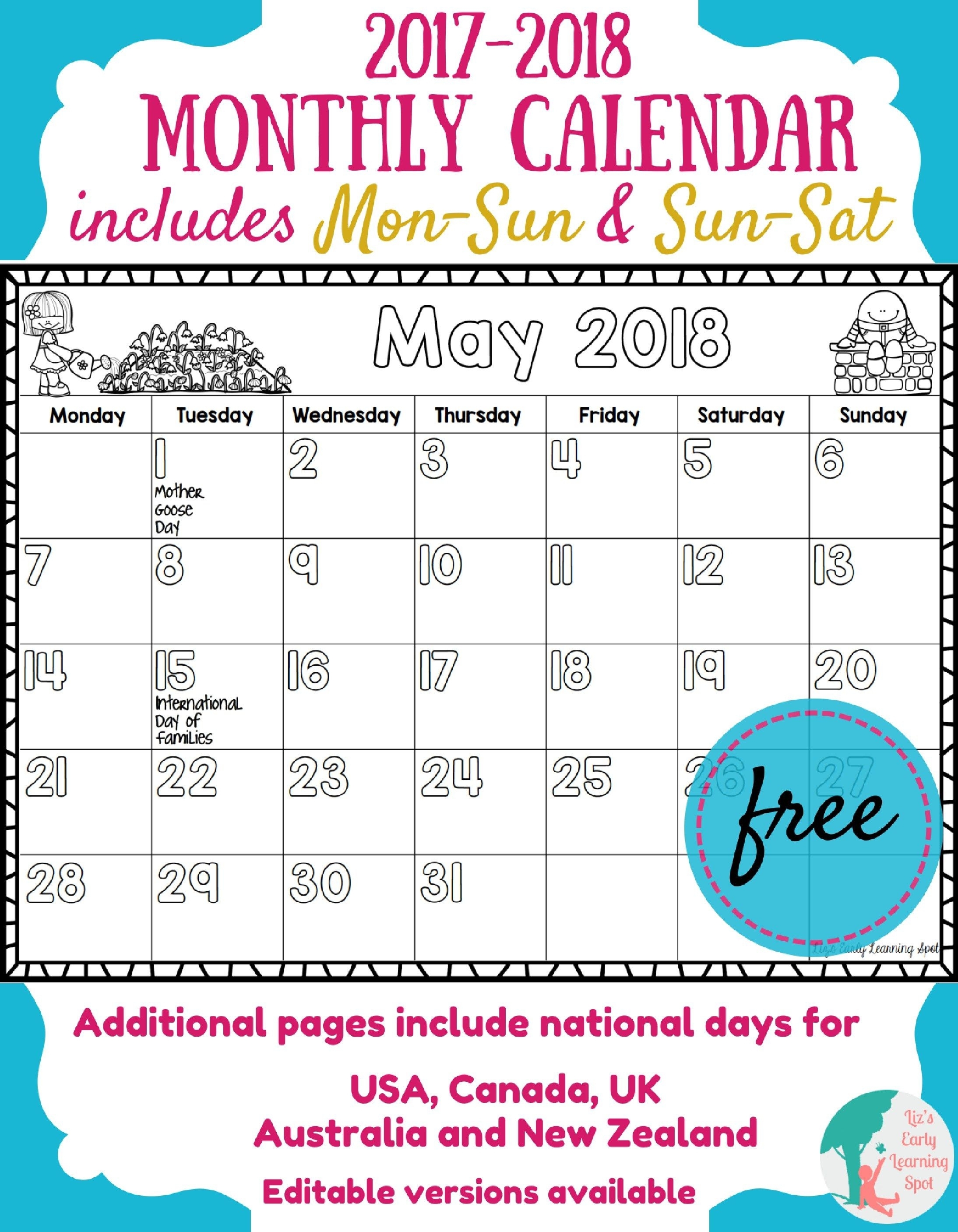 Printable Calendar Kid Friendly | Printable Calendar 2020
