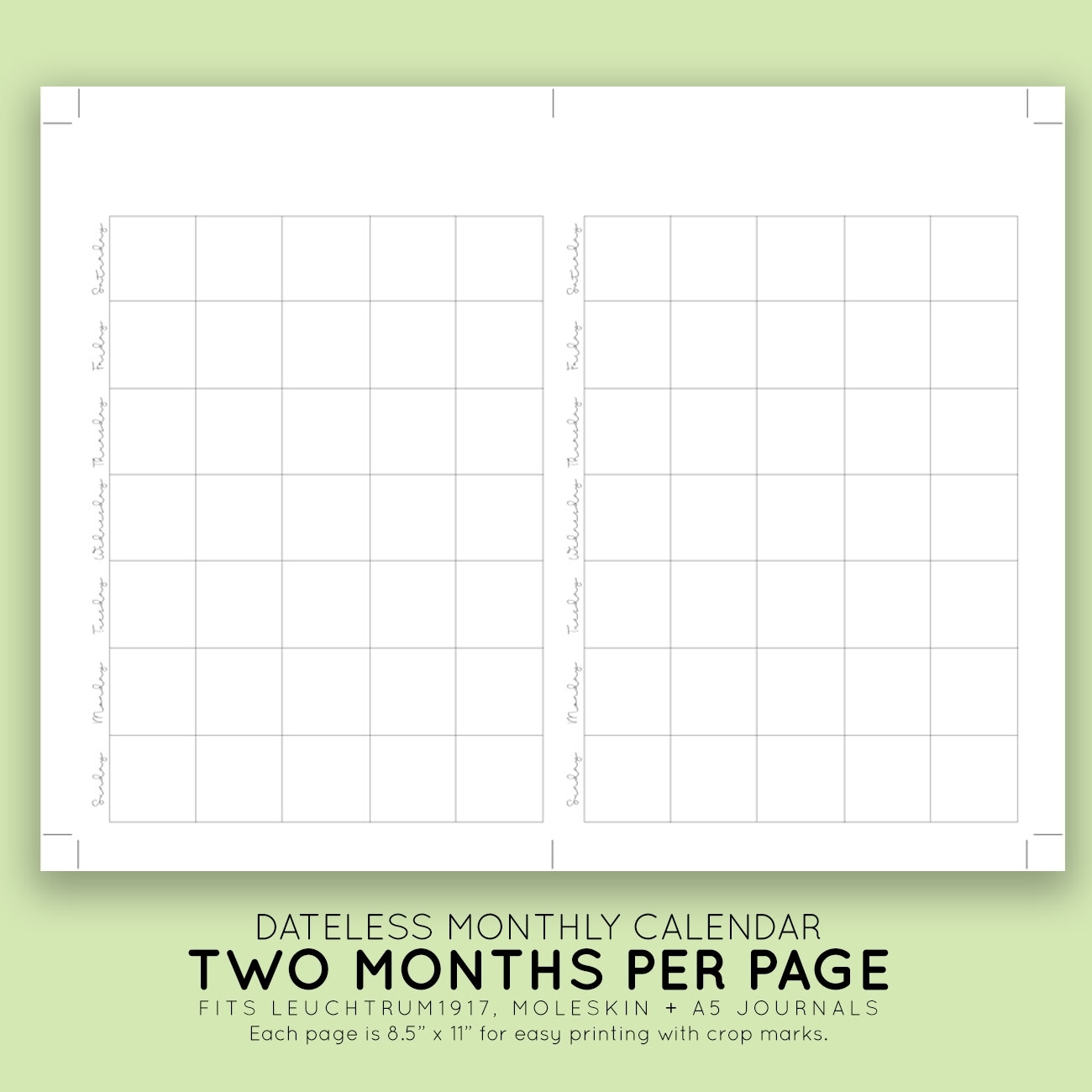 Printable Calendar No Month | Printable Calendar 2020