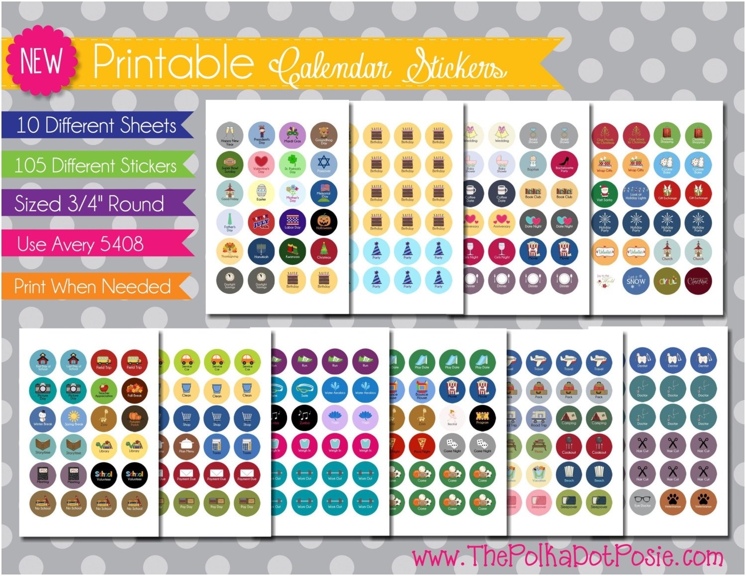 6 best images of printable calendar reminder stickers free printable