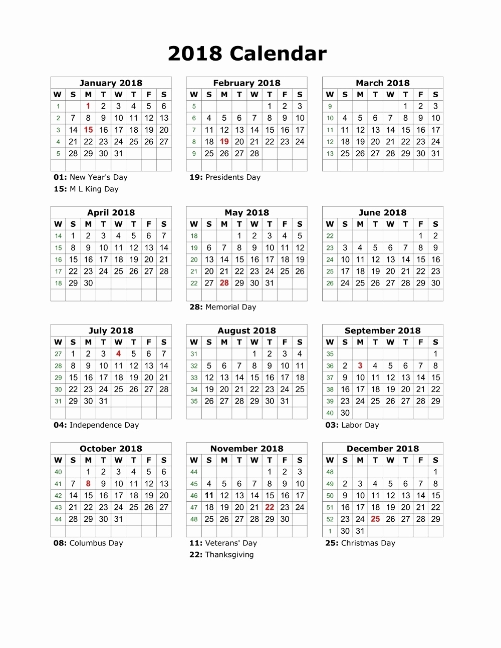 Printable Calendarlabs 2018 | Printable Calendar 2020