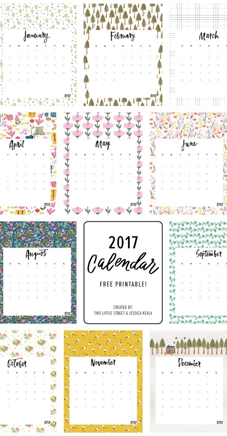 Printable Free 2017 Calendar | Printables | Free Printable