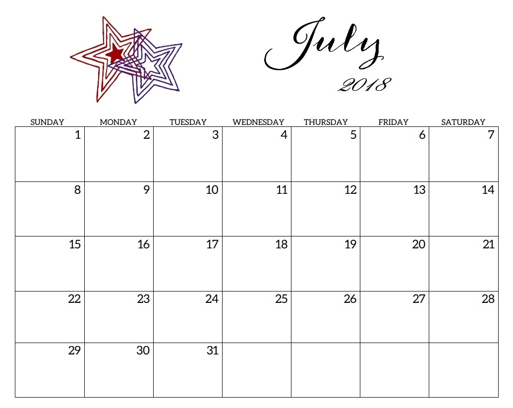 Printable July 2018 Calendar | Latest Calendar