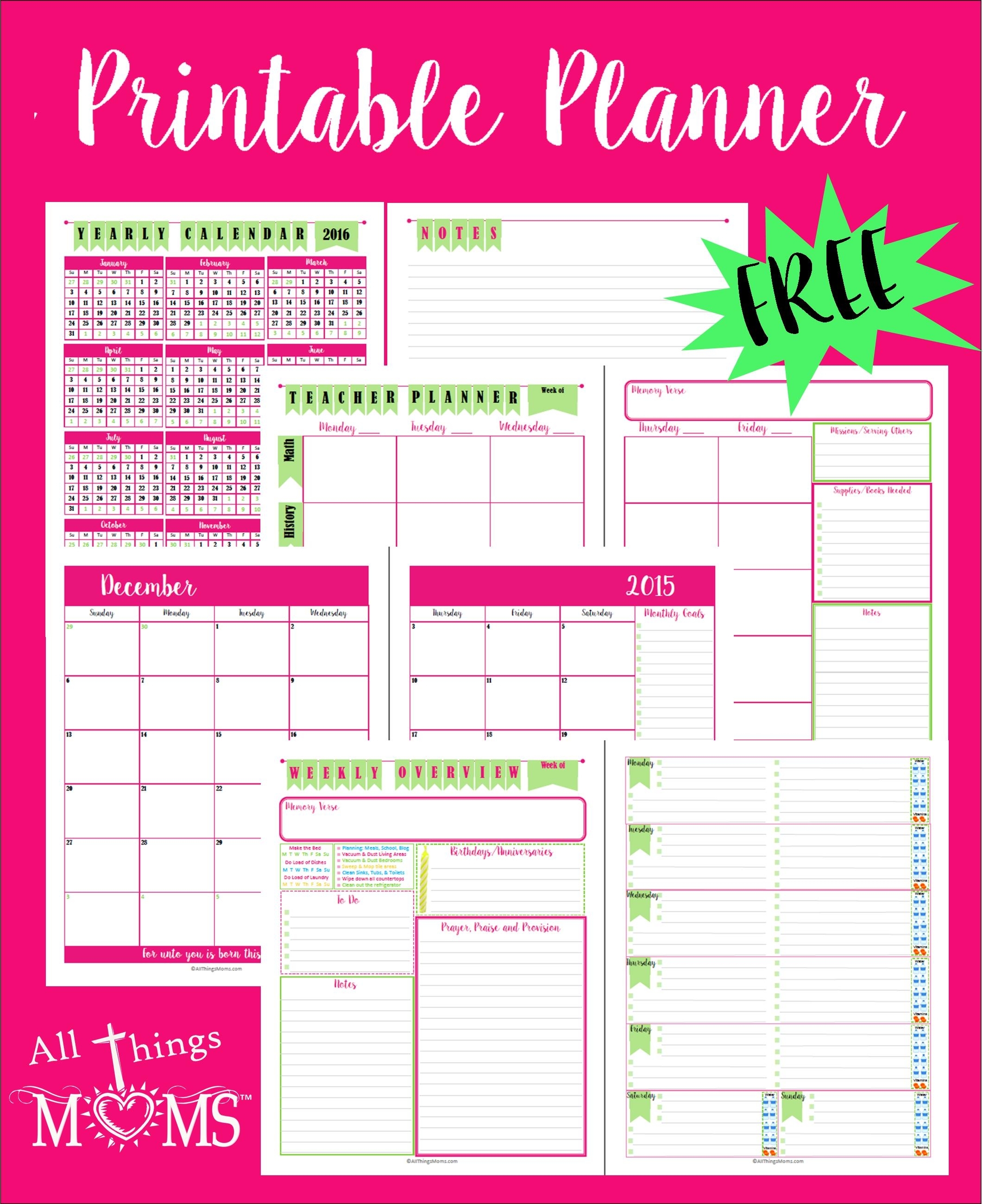 Printable Planner - All Things Moms