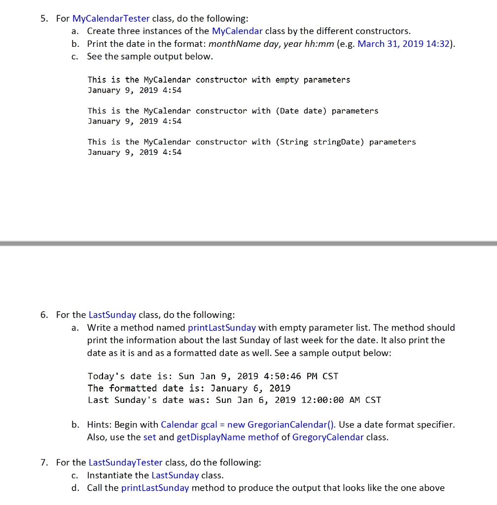 Problem #1 (15 Points): Date, Calendar, Gregorianc