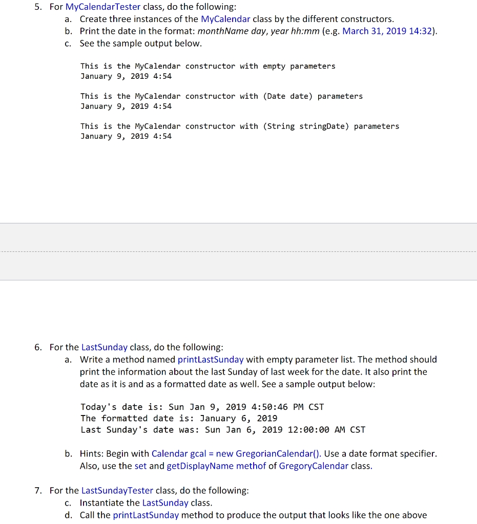 Problem #1 (15 Points): Date, Calendar, Gregorianc