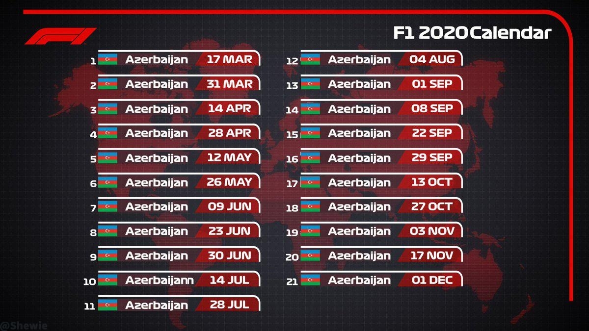 F1 Calendar 2020 Channel 4 | Month Calendar Printable