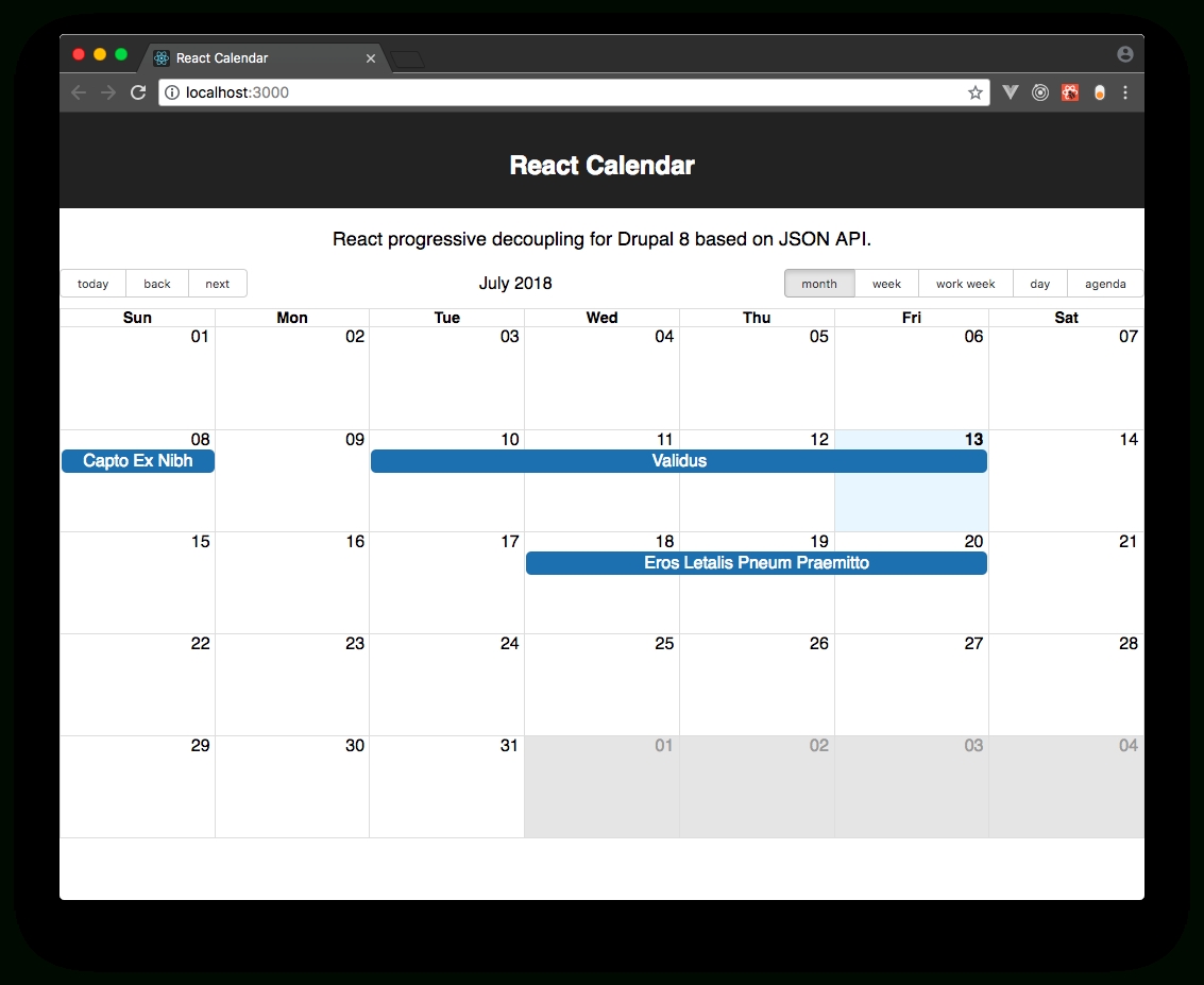 React Calendar | Drupal