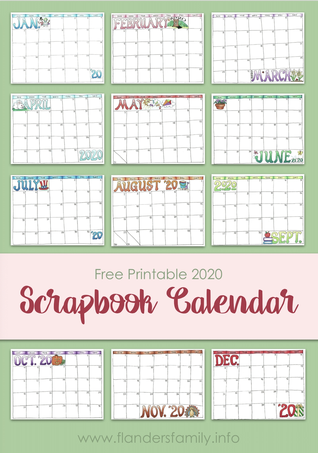 Reader Request: 2020 Scrapbooking Calendar - Flanders Family
