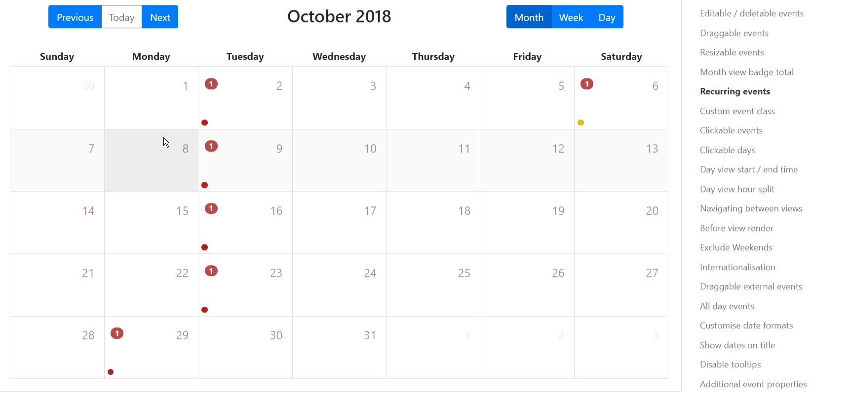 Angular 6 Calendar Year Month Calendar Printable