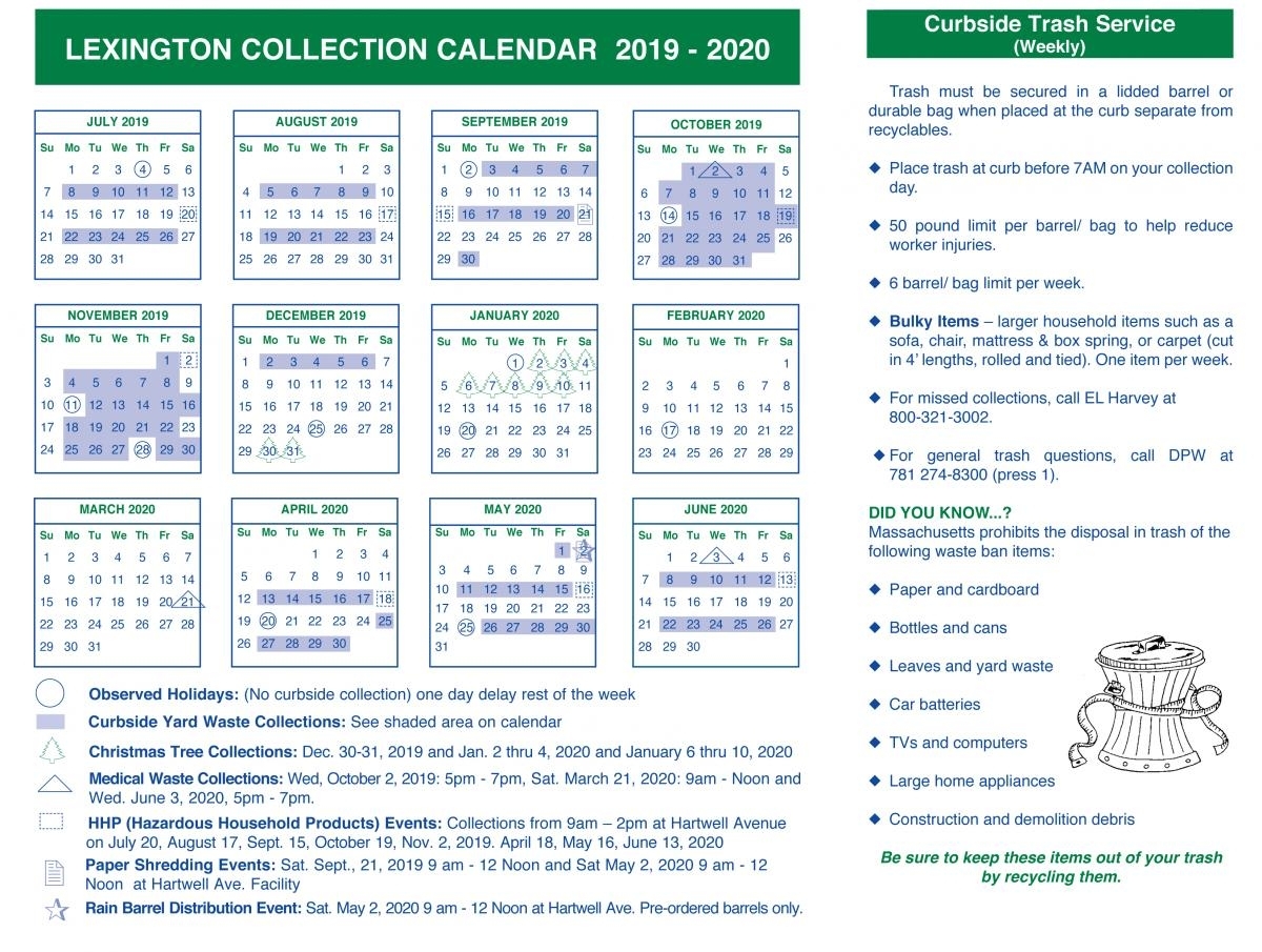 Recycling &amp; Solid Waste Flyer 2019-2020 | Town Of Lexington Ma