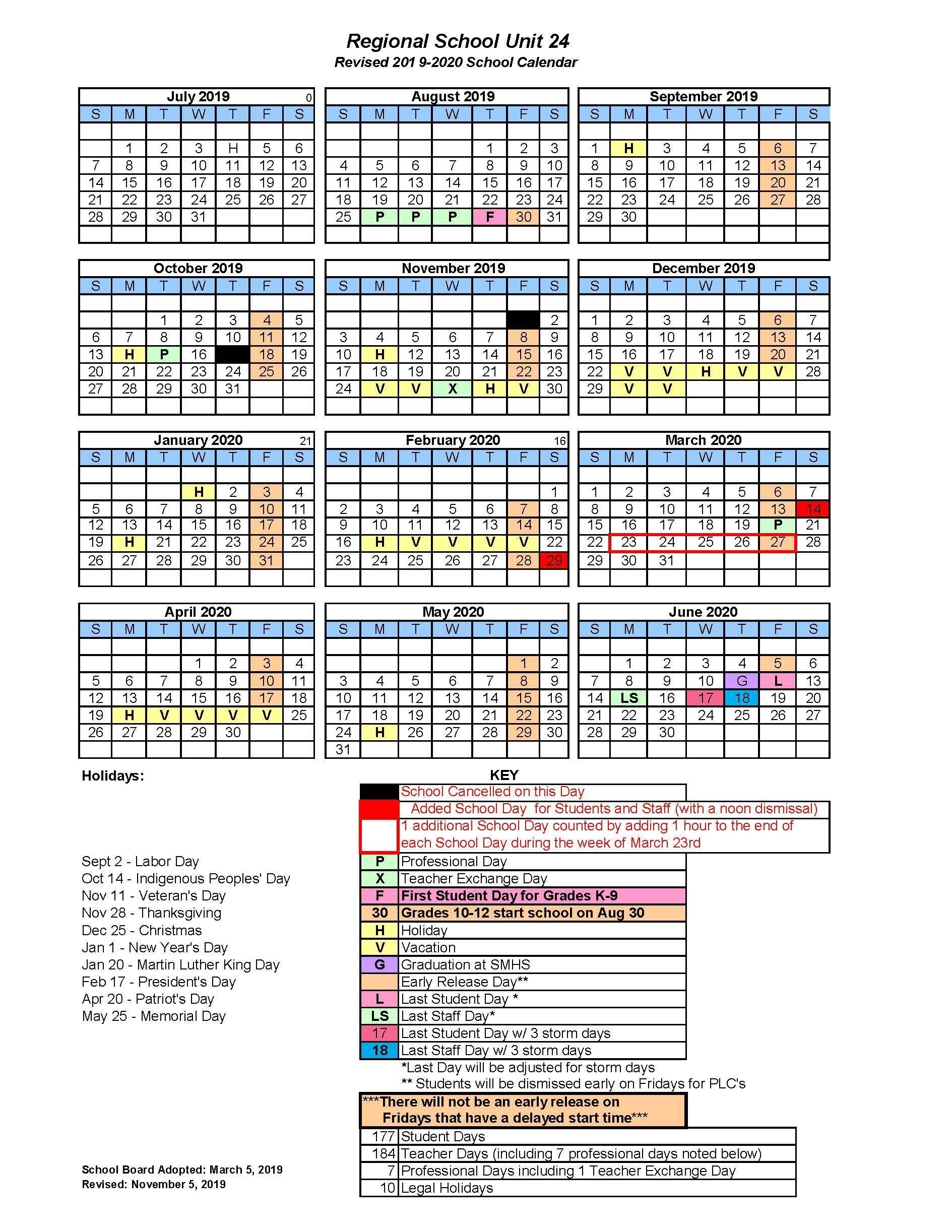 Unit 5 Calendar 2020 Month Calendar Printable