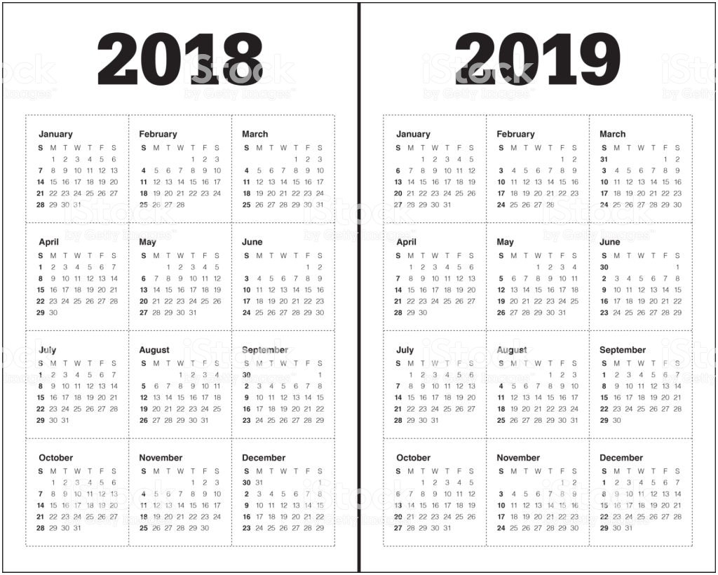 Richland 2 Calendar 2018 2019 2018 2019 년 달력 벡터 0명에