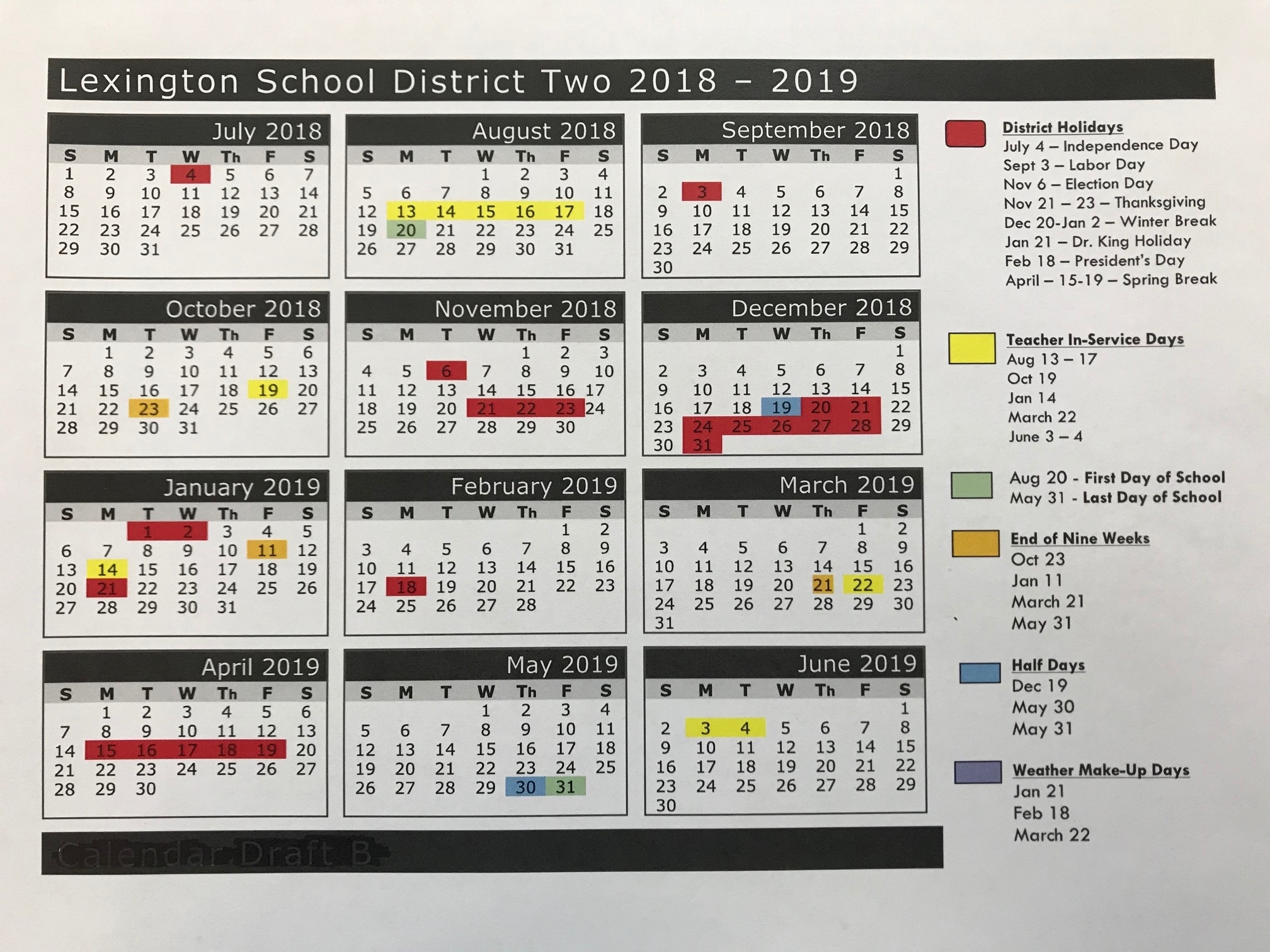 Richland 2 Calendar 2020 | Month Calendar Printable