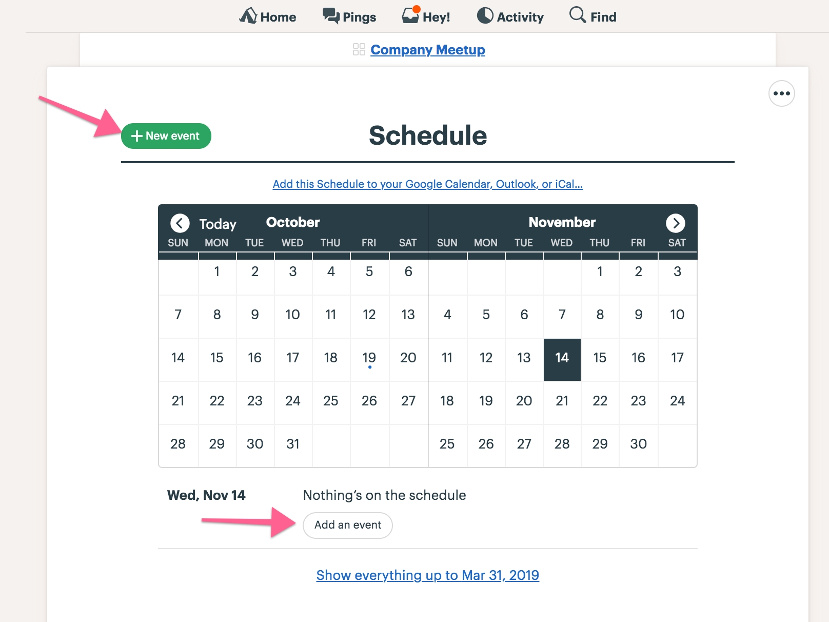 Schedule - Basecamp 3 Help