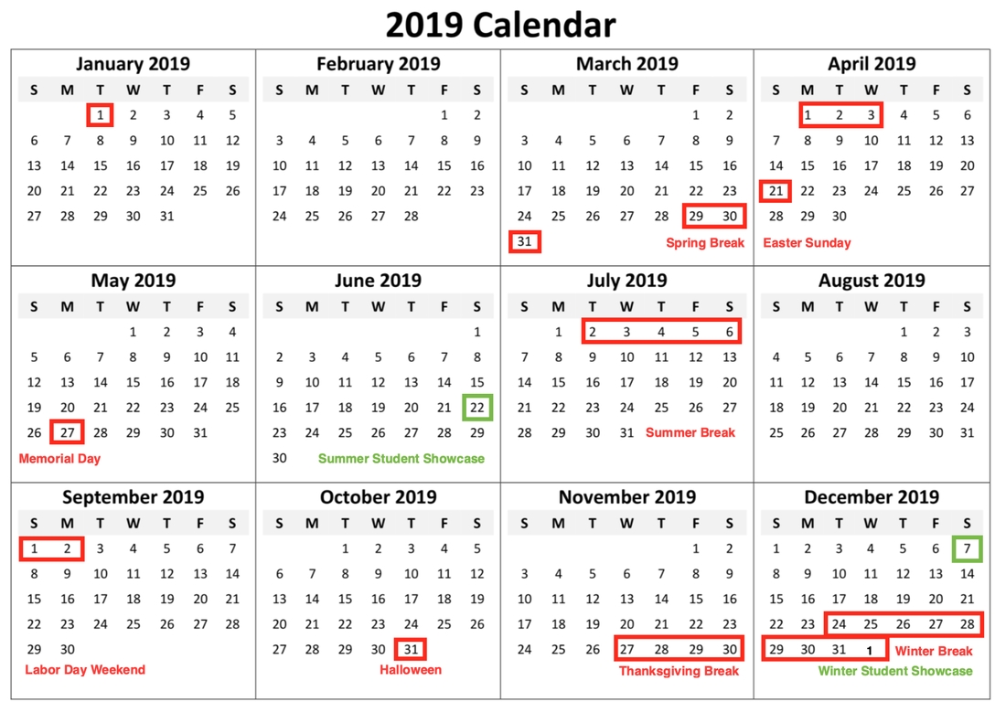 School Calendar And Schedule, Forte Music School