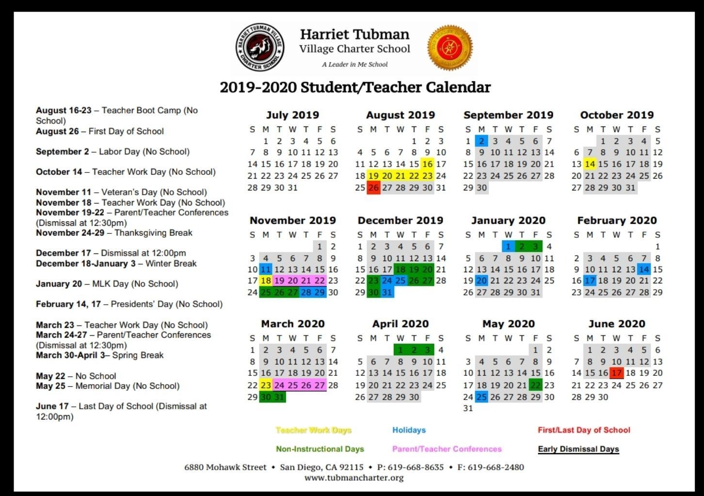 School Year Calendar 2019-20 – School Year Calendar 2019-20