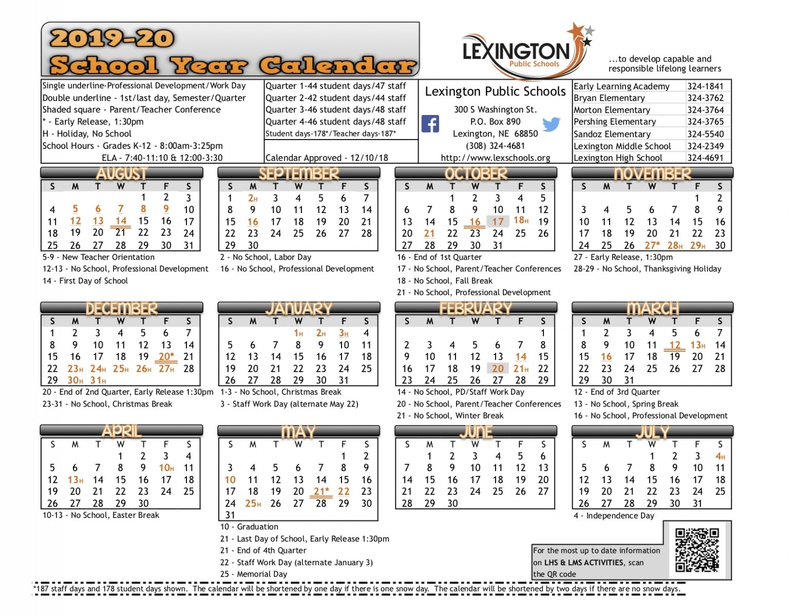 School Year Calendar - Lexington Public Schools