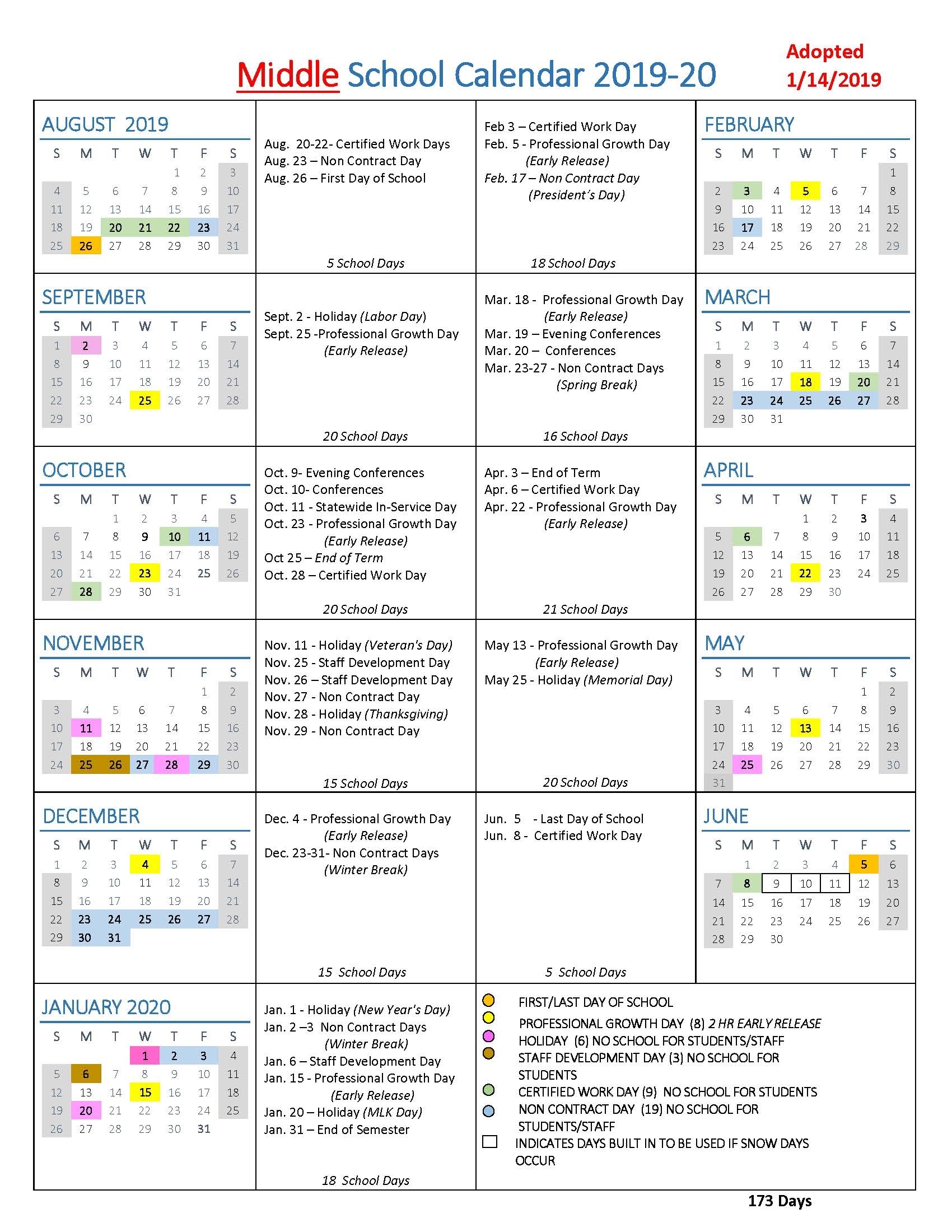 School Year Calendars / Wlwv School Calendars