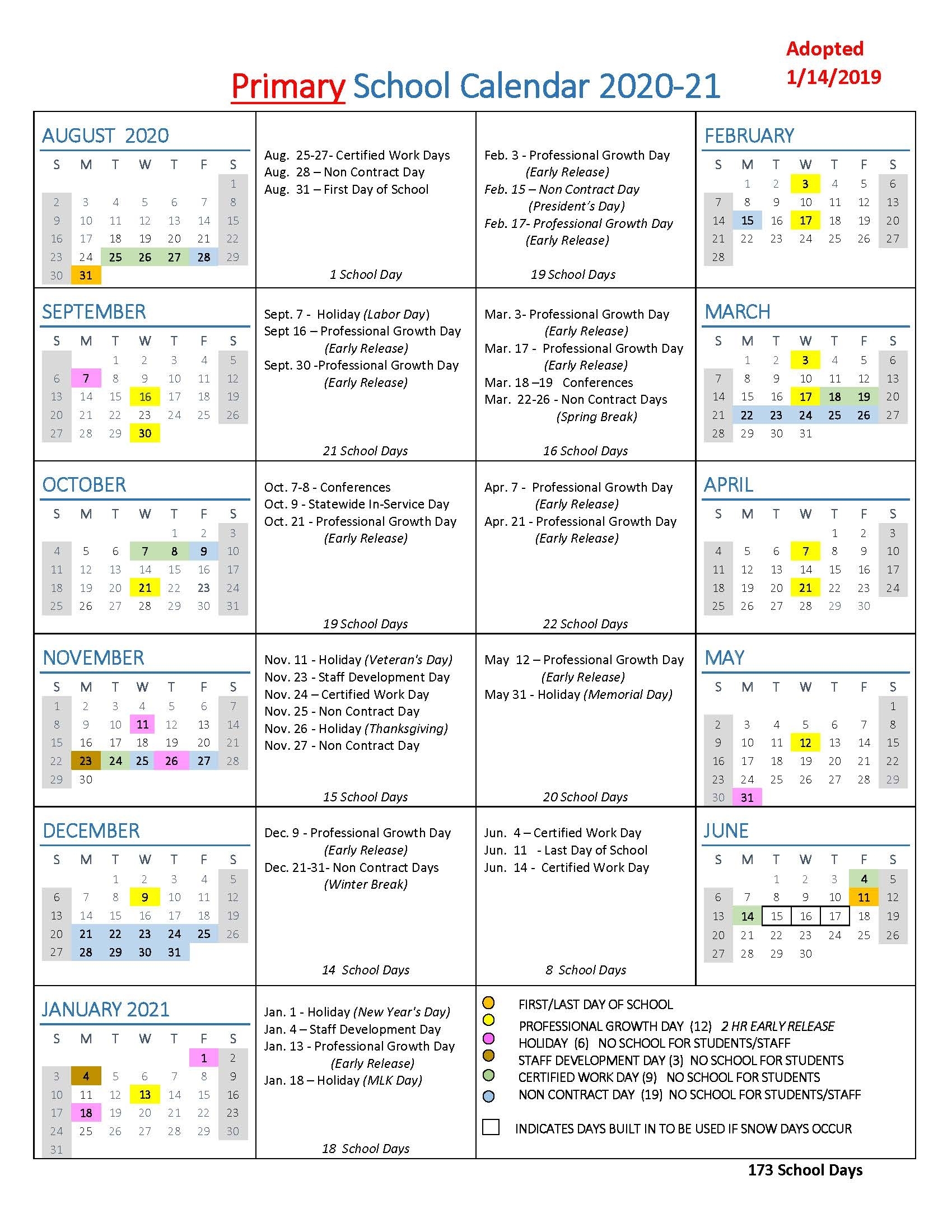 School Year Calendars / Wlwv School Calendars