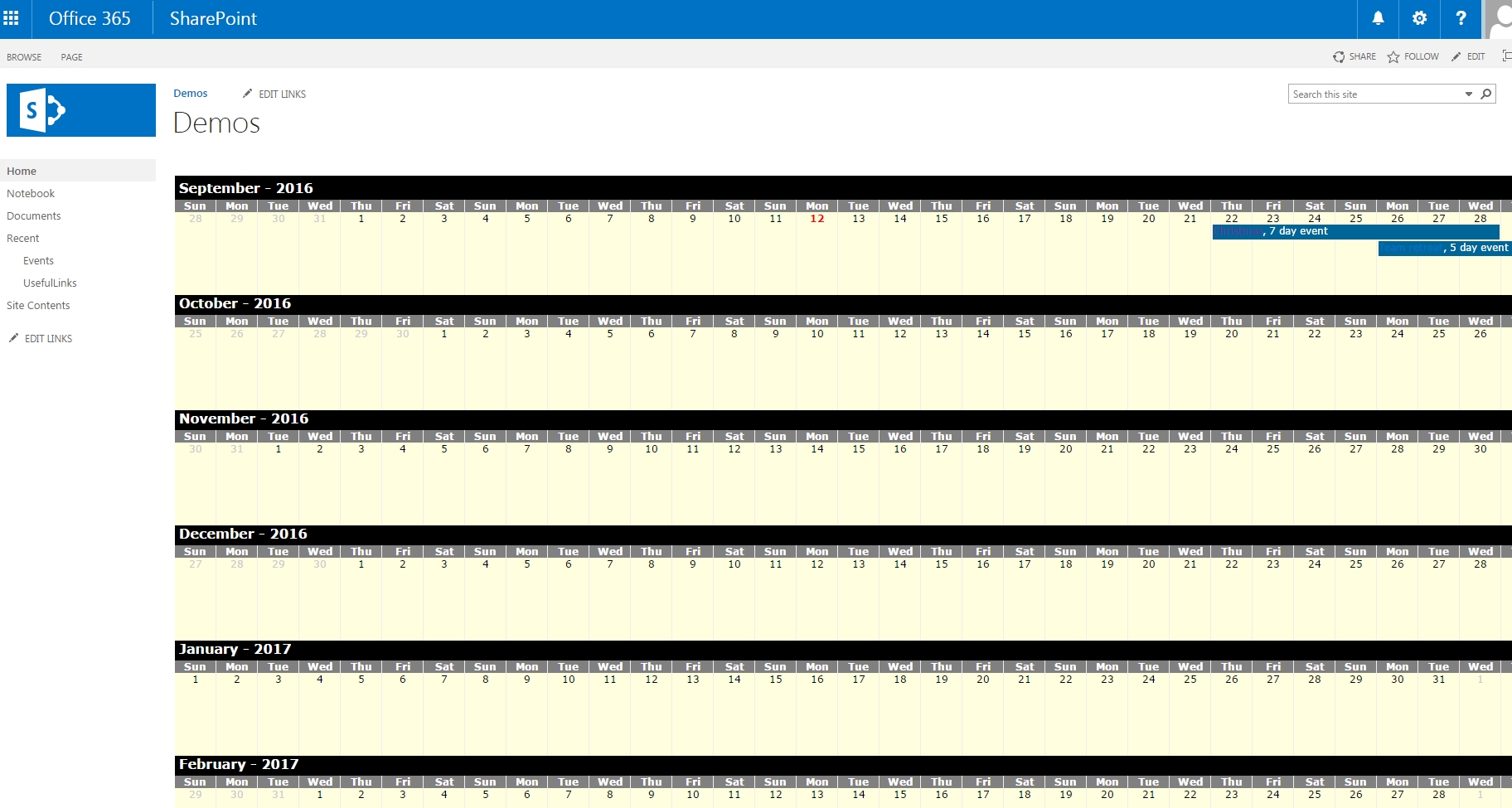 Year Calendar View In Sharepoint Month Calendar Printable