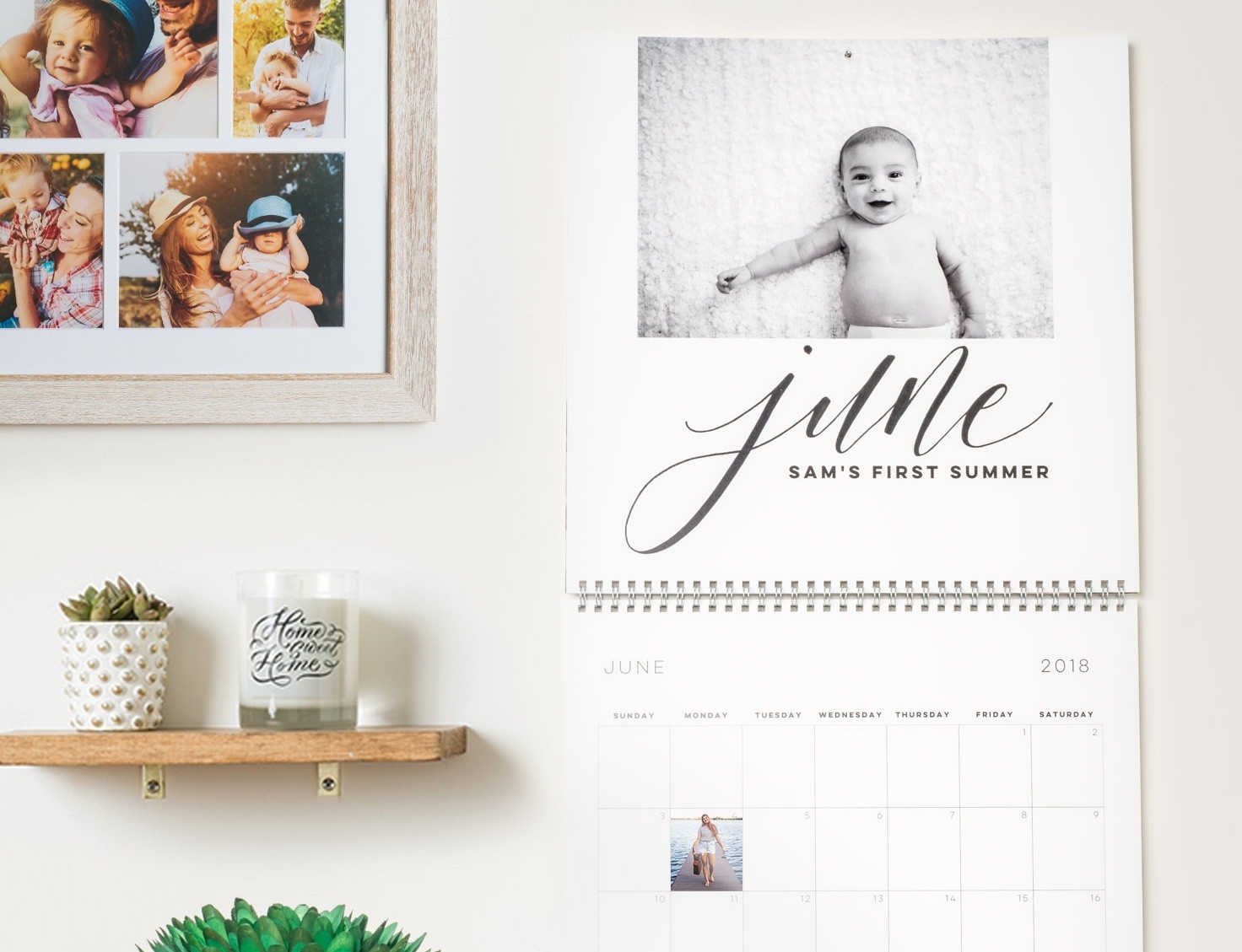 shutterfly mini month on calendar page