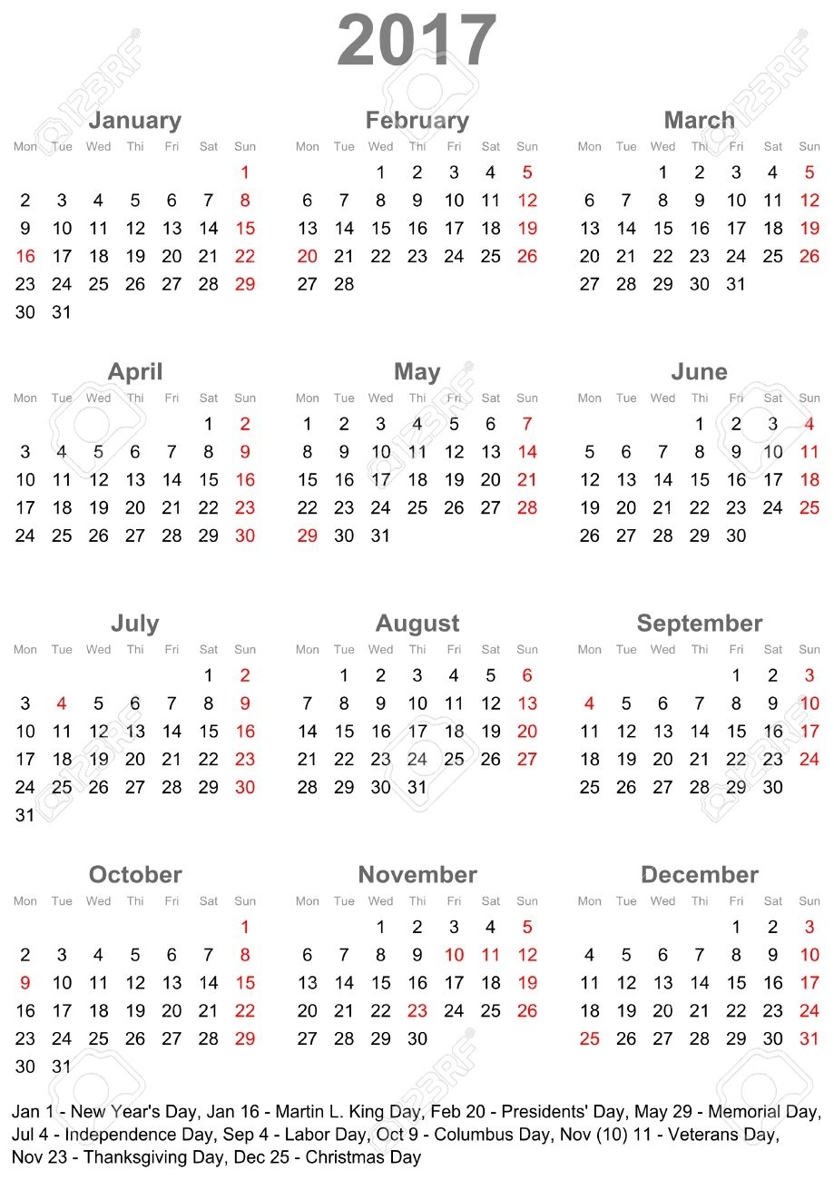 1 Year Calendar At A Glance Month Calendar Printable