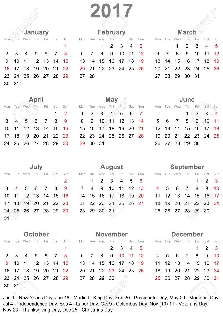 1 Year Calendar At A Glance | Month Calendar Printable