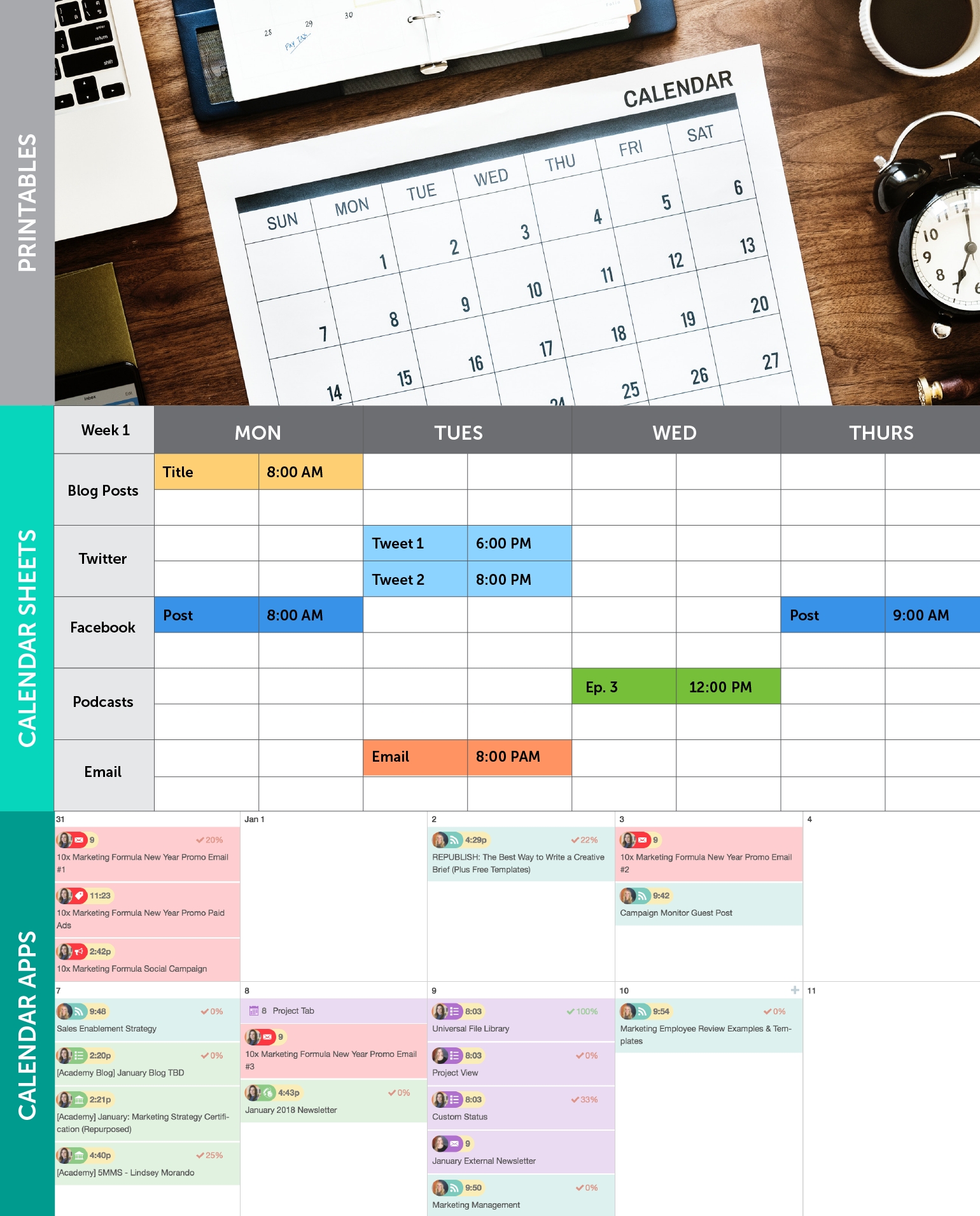 The Best 2019 Content Calendar Template: Get Organized All Year