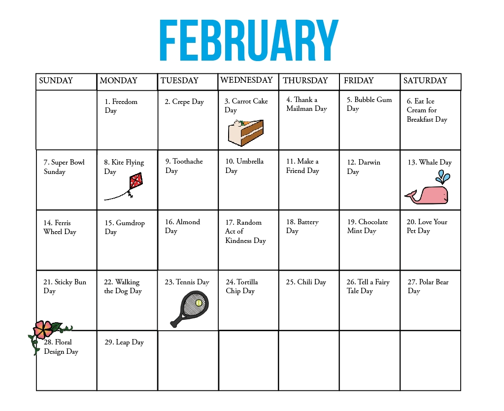 The Kirkwood Call | Fun National Holiday Calendar: February