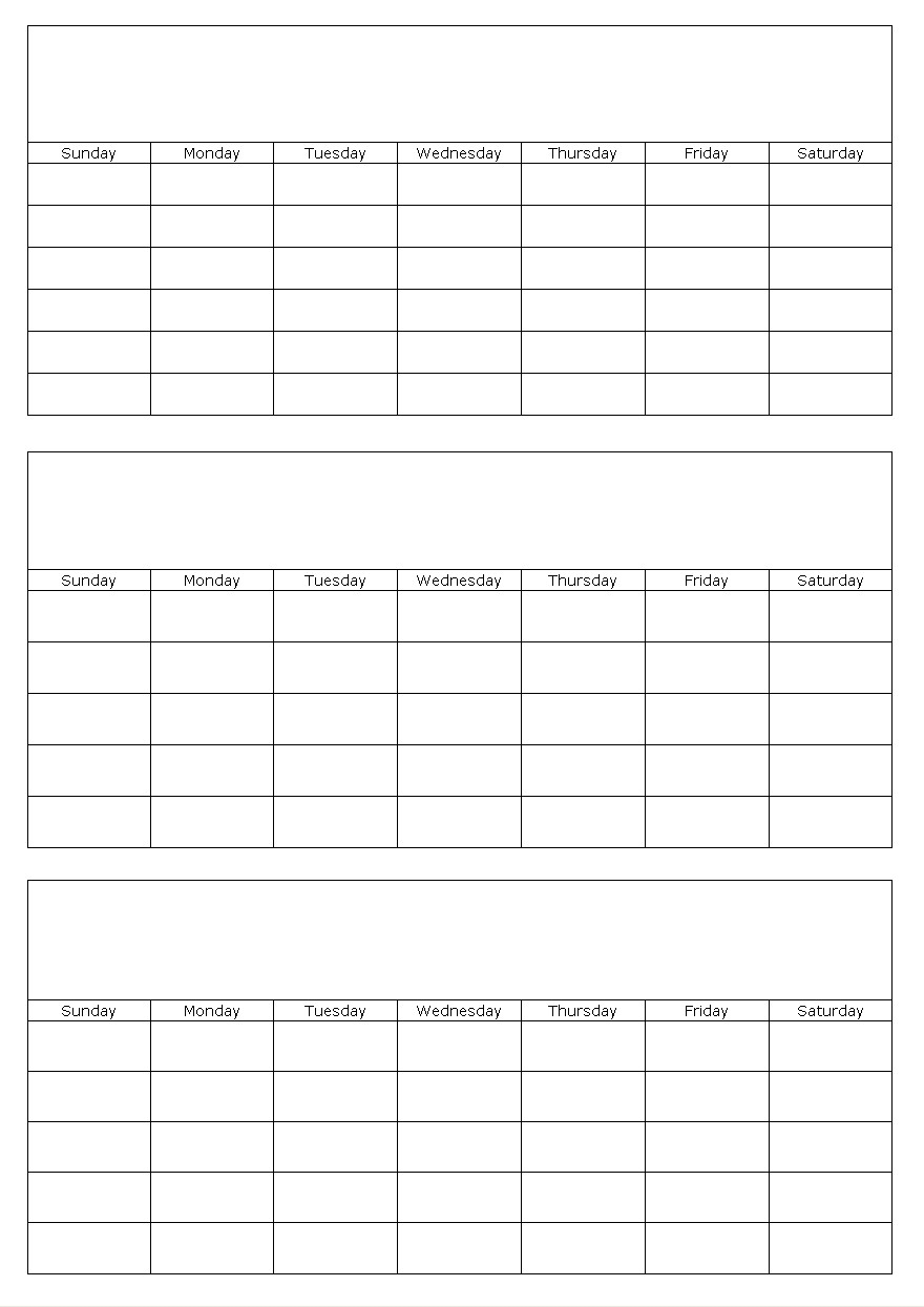 Free Printable Calendar No Dates | Month Calendar Printable