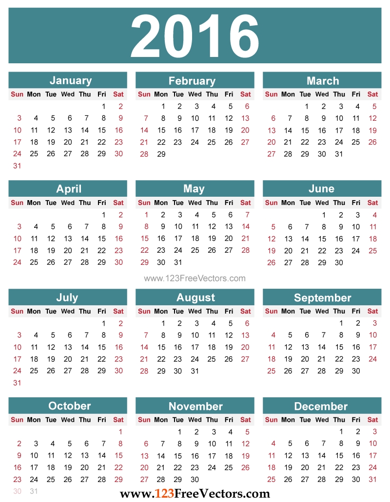 A Calendar Year Days | Month Calendar Printable
