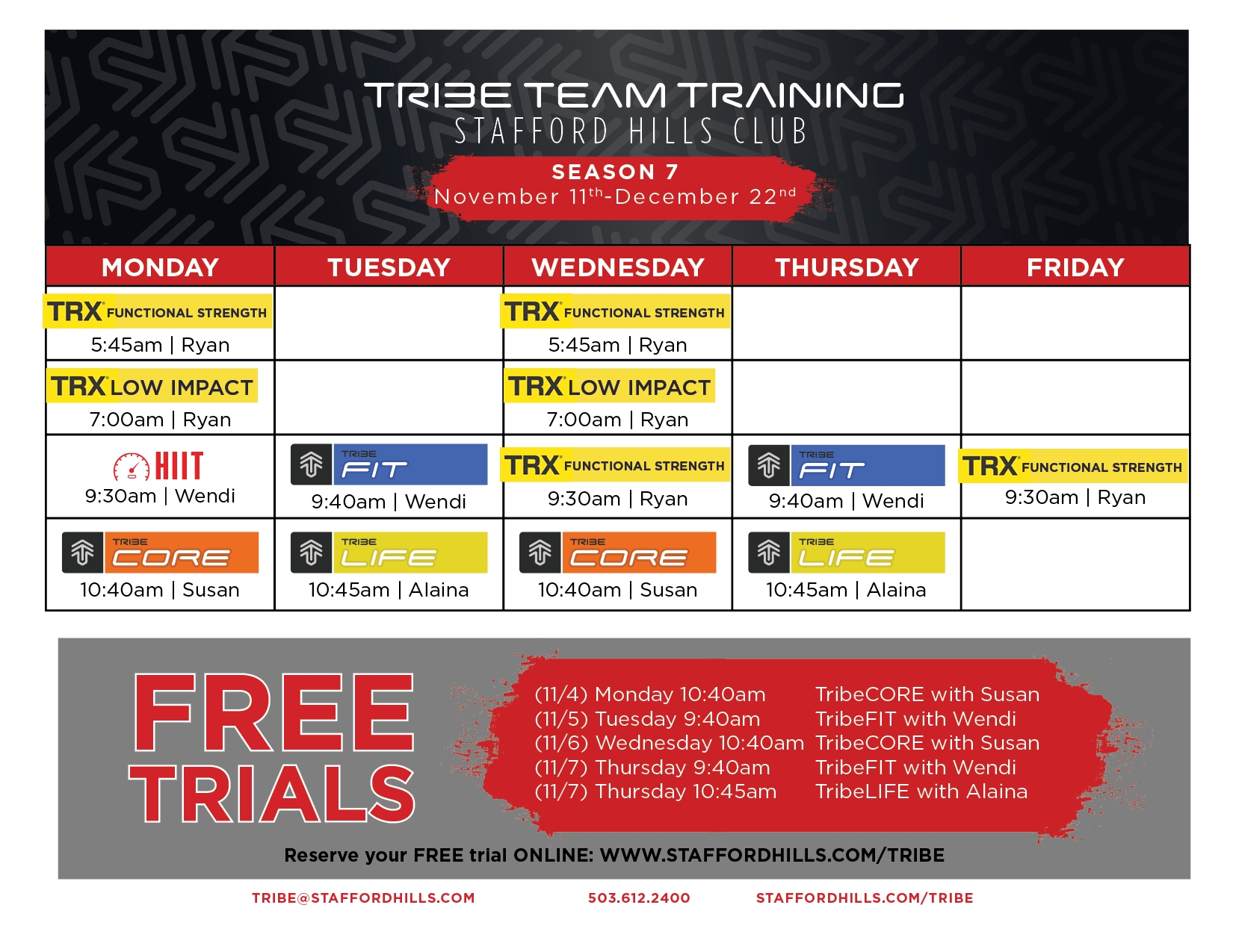 Tribe Team Training – Stafford Hills Club