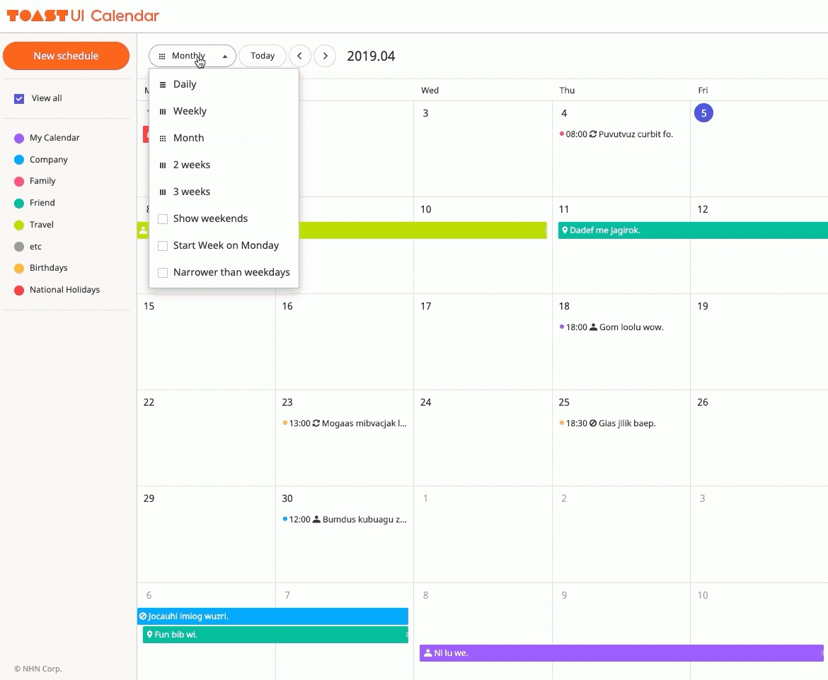 Tui.calendar/readme.md At Master · Nhn/tui.calendar · Github