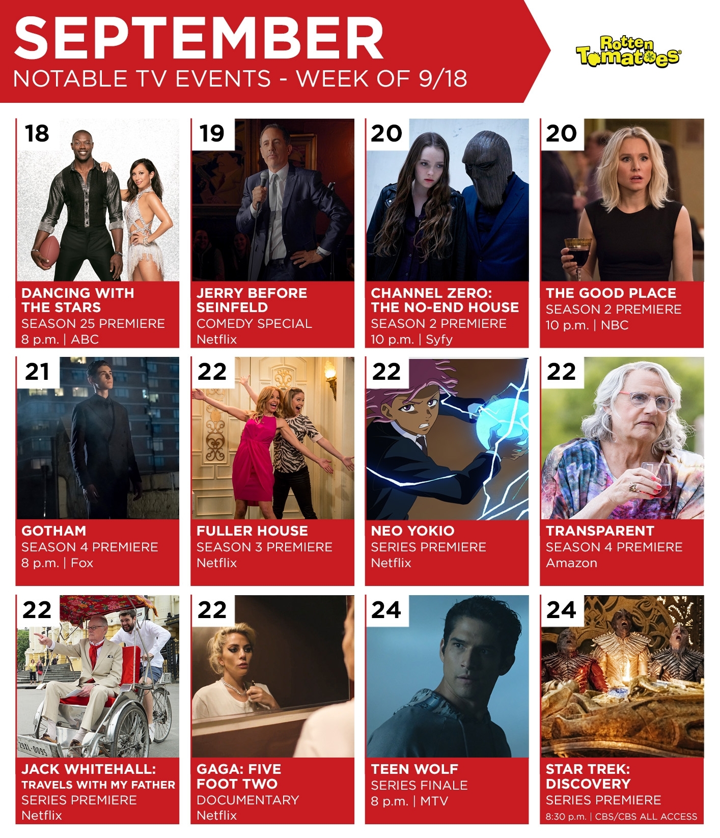 Tv Calendar For The Week Of September 18 &lt;&lt; Rotten Tomatoes