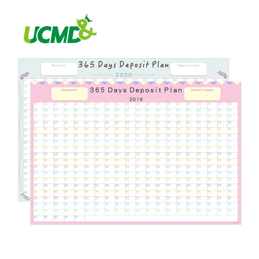 Us $3.18 9% Off|365 Days Calendar Planner Creative Periodic Deposit  Planning Paper Year Deposit Plan Annual Schedule Student Office Supplies-In  Wall