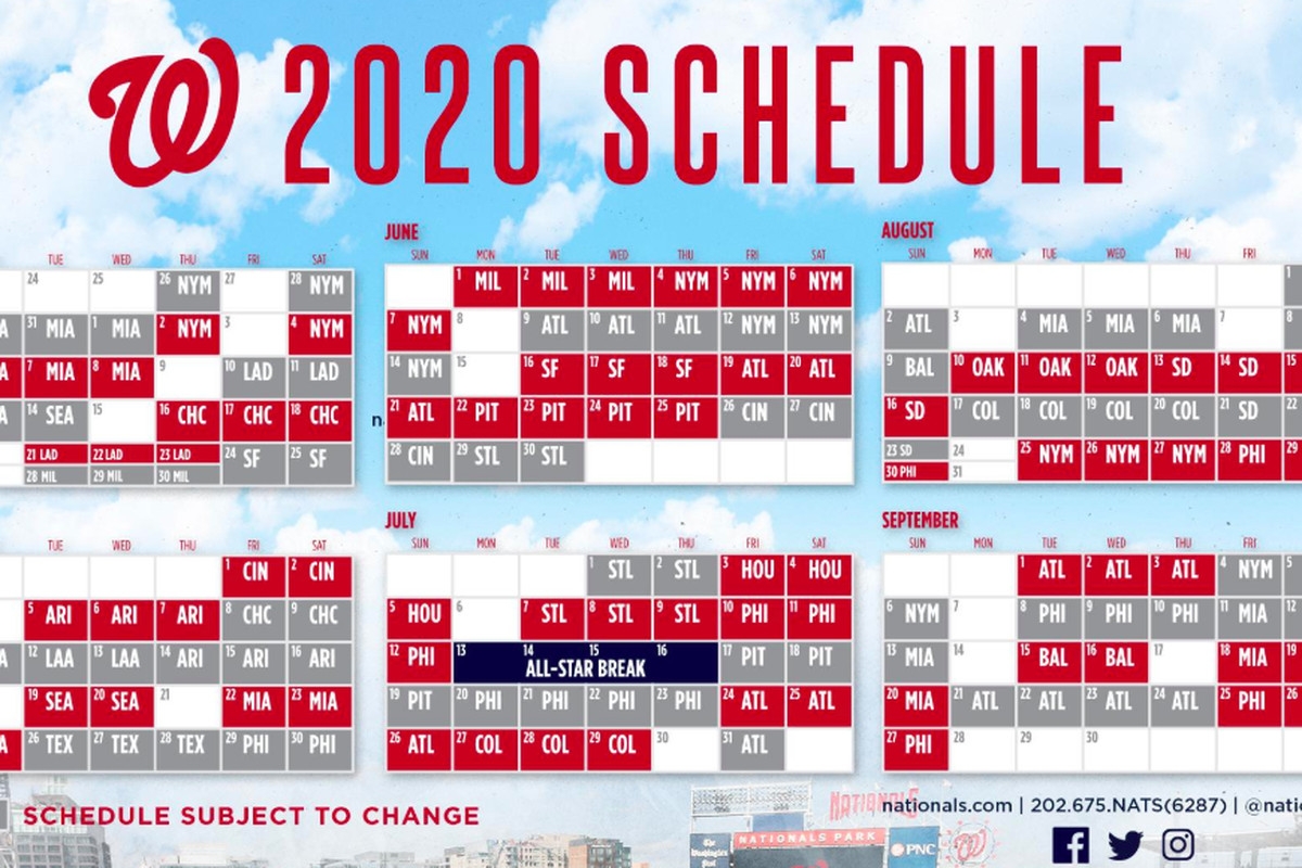 Washington Nationals&#039; 2020 Schedule Released; Highlights