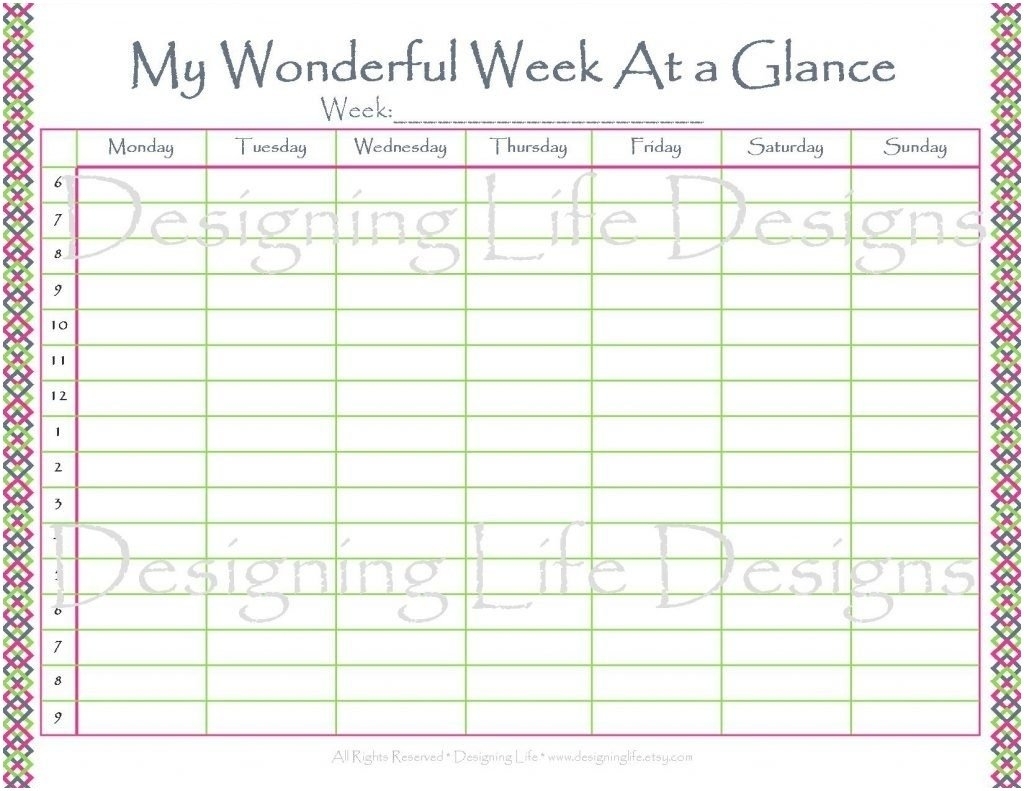 Week At A Glance Calendar 2019 To Download Or Print