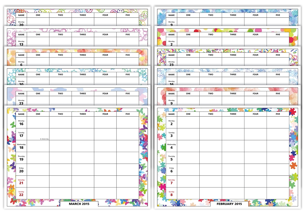 Week To View Family Organiser Calendar Patterns Theme