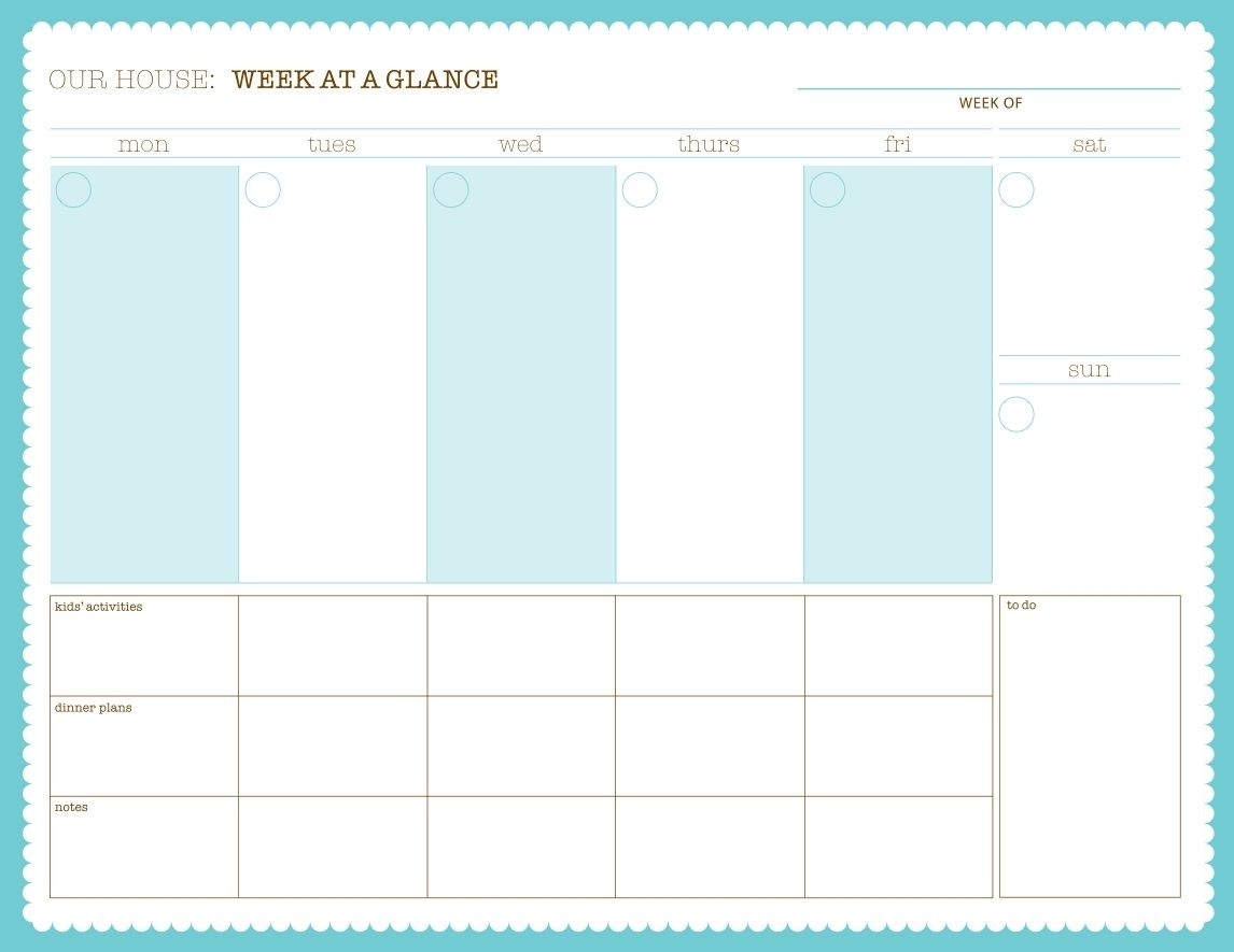 Weekly Calendar - Free Pdf Printable | Family Organizer
