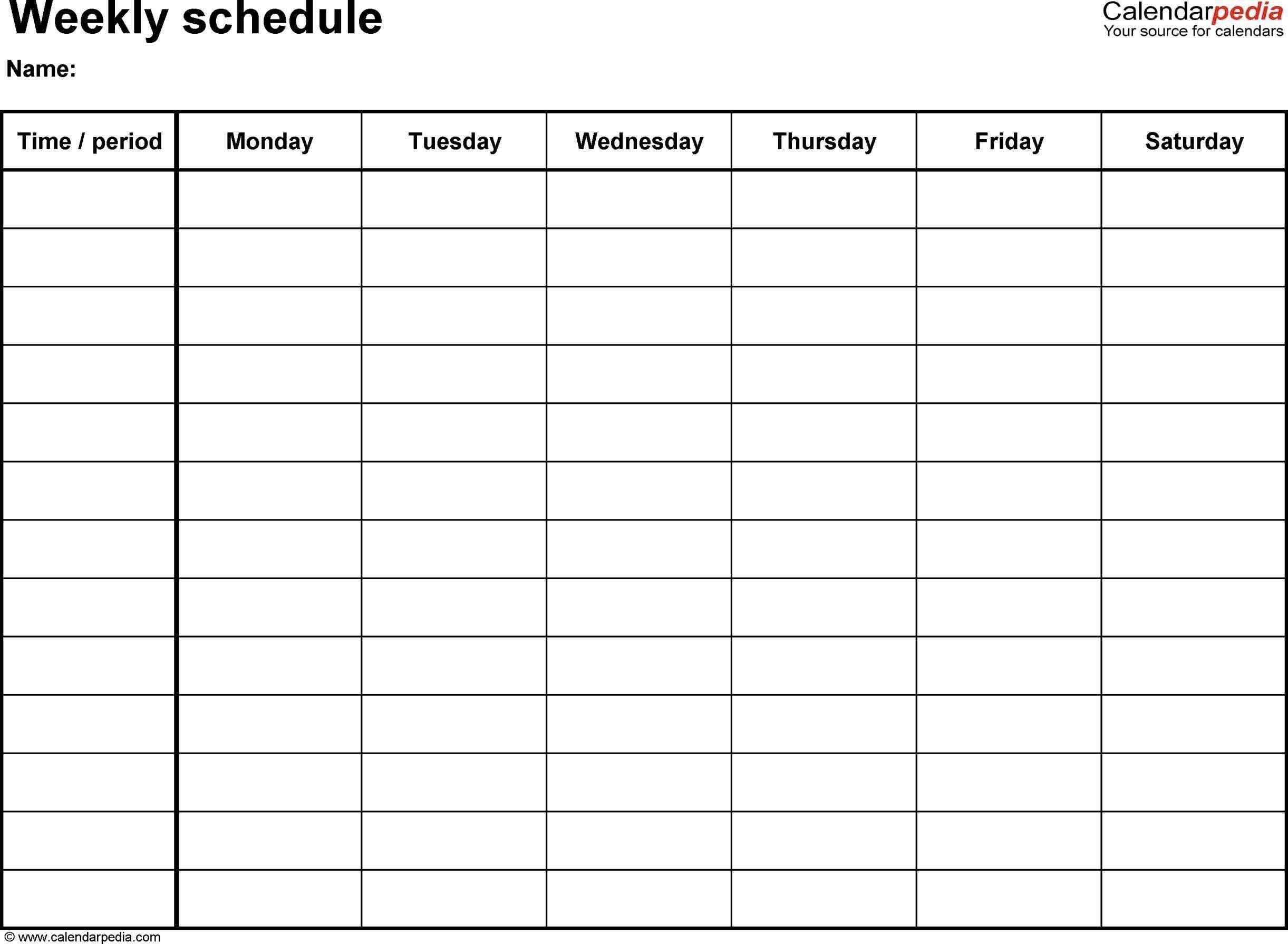 Weekly Calendar Hourly Template In Weekly Hourly Calendar