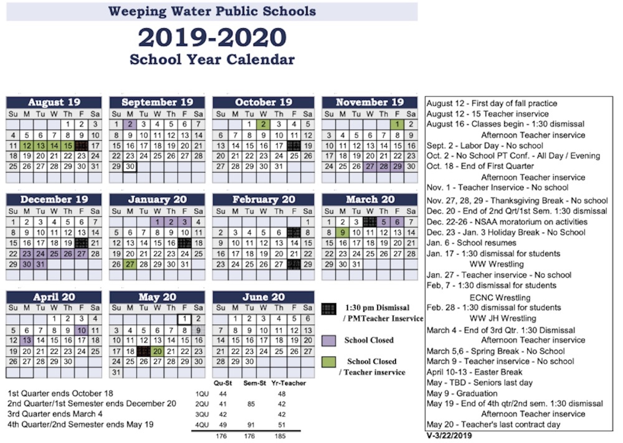 M State Calendar 2020 Month Calendar Printable