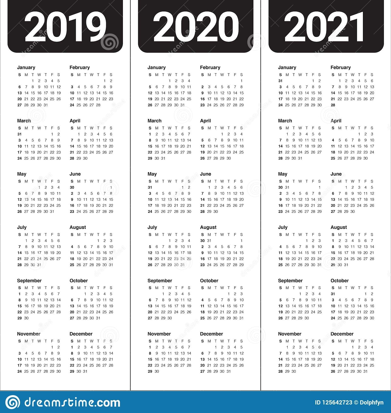 4 Year Calendar 2020 To 2021 | Month Calendar Printable