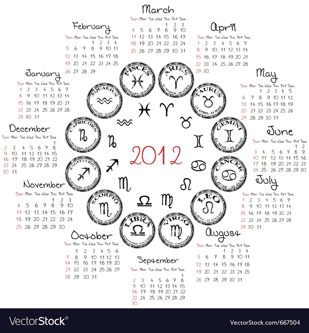 The Zodiac Calendar Dates Month Calendar Printable