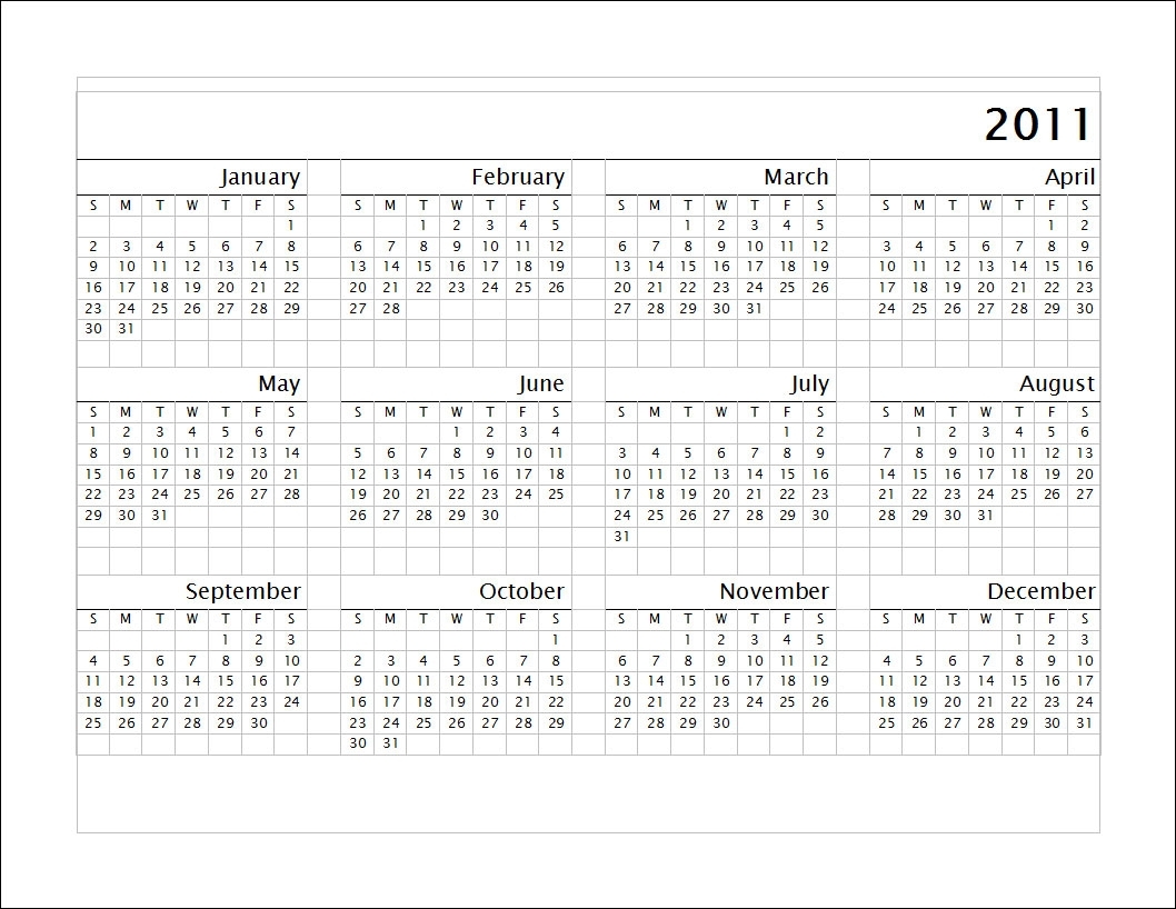 2011 Calendar Below | Chainimage