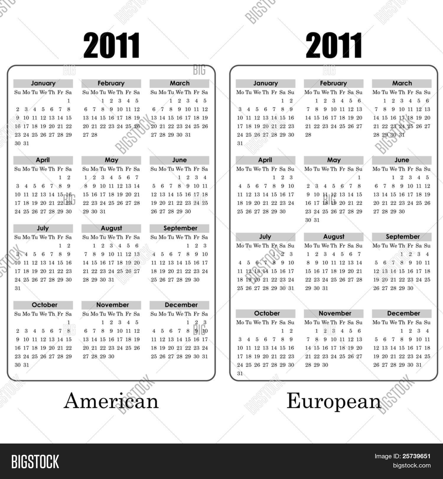 2011 Year Calendar Vector &amp; Photo (Free Trial) | Bigstock